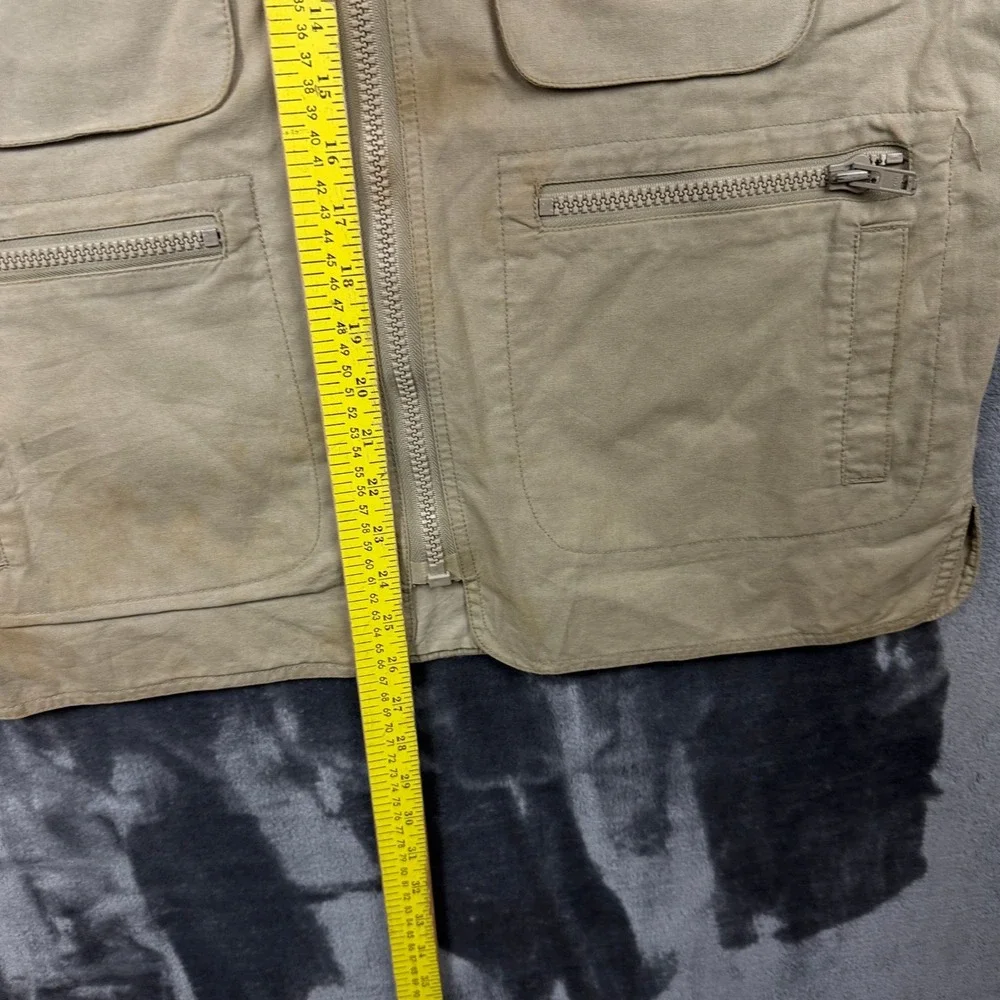 Banana Republic Safari Vest Mens M Tan Vintage Cotton Multi Pocket Utility 9792